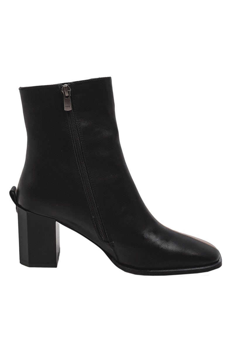 Ankle boots black-beige photo 1